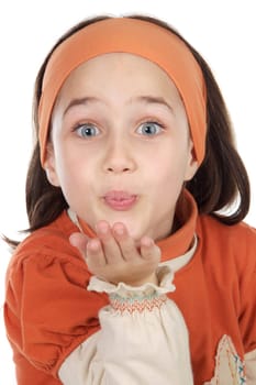 Girl blowing a kiss