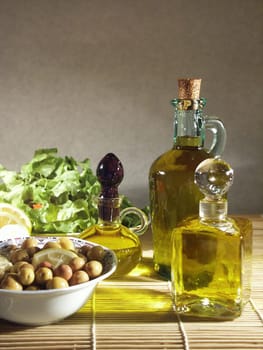 green olives plate