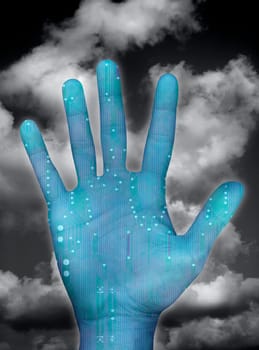 hand and circuit board