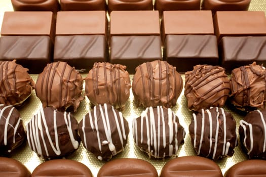 chocolates on white