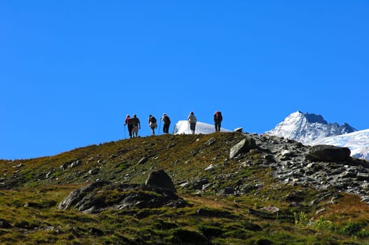 Hiking in the Alps,Switzerland