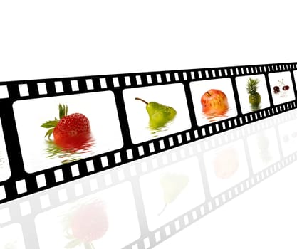 Filmstrip with fruits