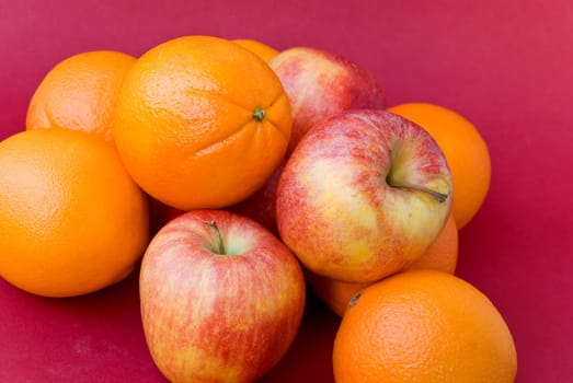 Fresh apples and oranges