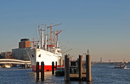 Port of Hamburg with Cap San Diego