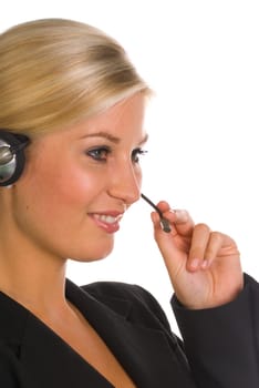 Woman with headset