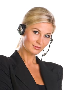 Woman with headset