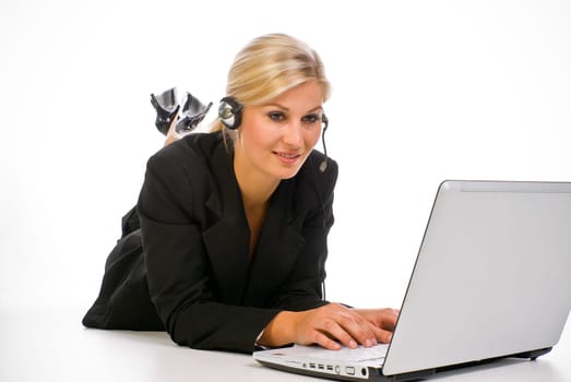Woman with headset