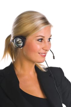 Woman with headset