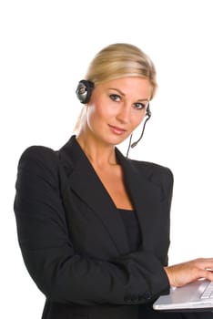 Woman with headset