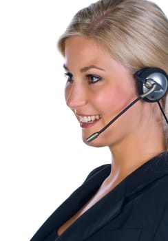 Business woman with headset