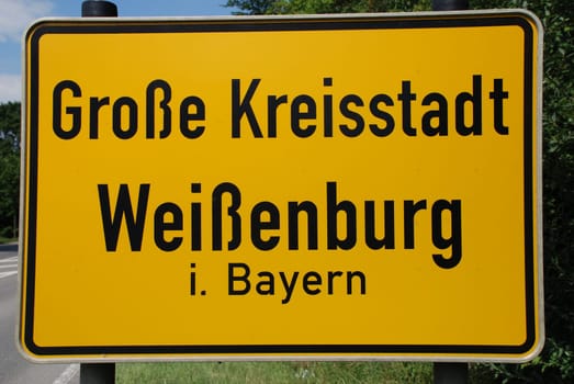 Place sign: Weißenburg,Bavaria,Germany