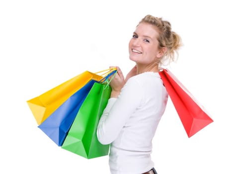 Young woman with shopping bags