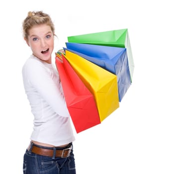 Young woman with shopping bags