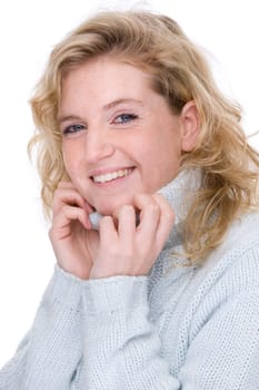 Young woman in turtleneck sweater
