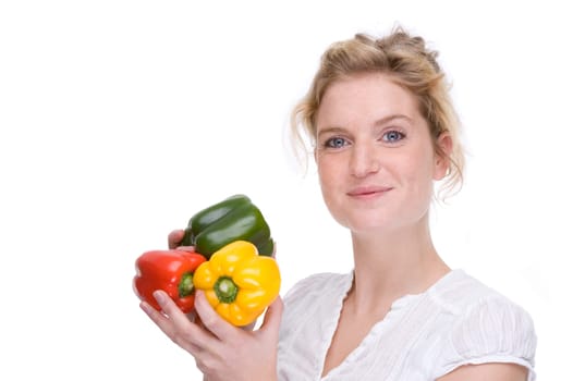 Young woman with bell pepper