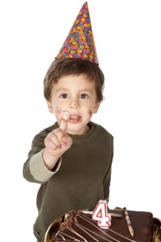 adorable kid celebrating his birthday