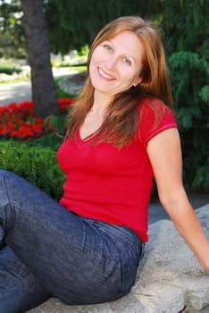 Mature woman relaxing