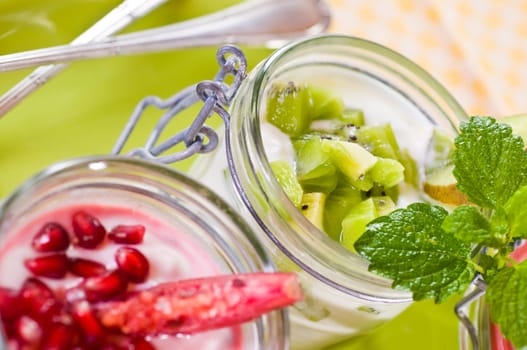 Fruit yoghurt in a glass