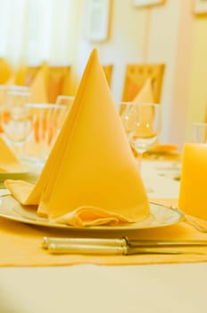 festively set table