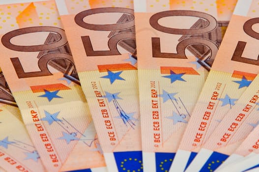 A fan of 50 Euro bank