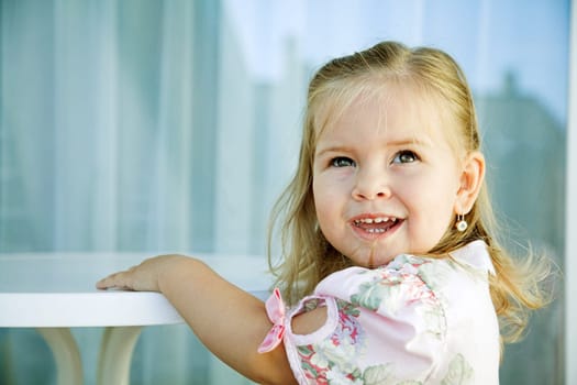 Small girl smiling