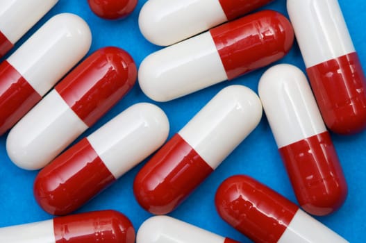 Macro of many pills