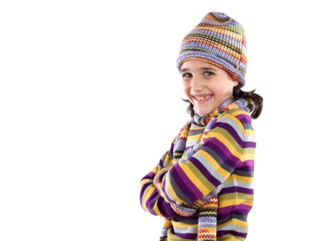 Little girl with clothes for the winter