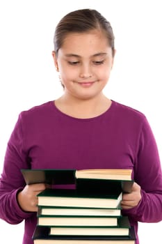 Adorable girl with reading a book