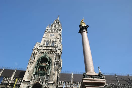 Munich City Hall and Marian Column