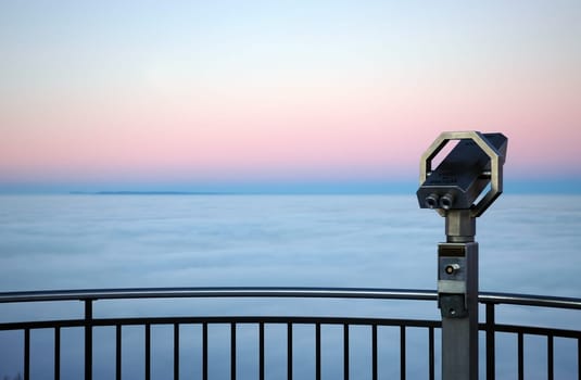 Sunset over sea of fog