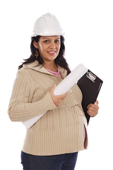 Attractive pregnant engineer