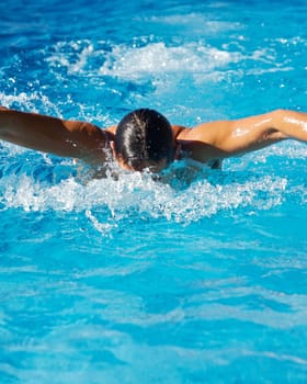 Swimmer in a swimming pool