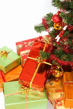 Christmas tree with christmas gifts