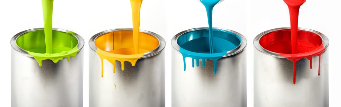 Dripping colorful into cans