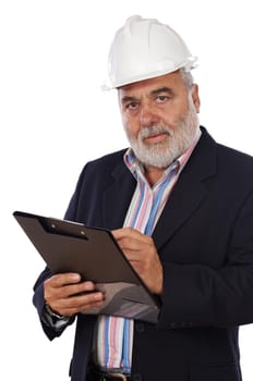 Engineer taking notes