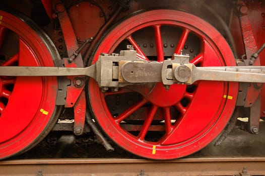Wheel of a steam locomotive