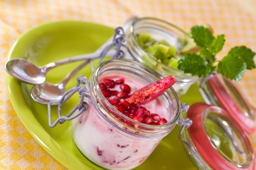 Fruit yoghurt in a glass