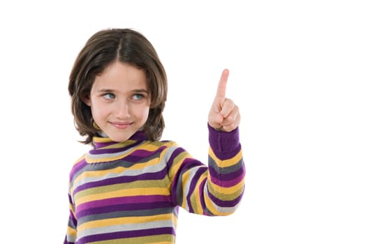 Beautiful girl pointing