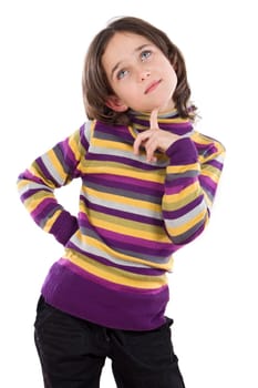 Portrait of adorable girl thinking