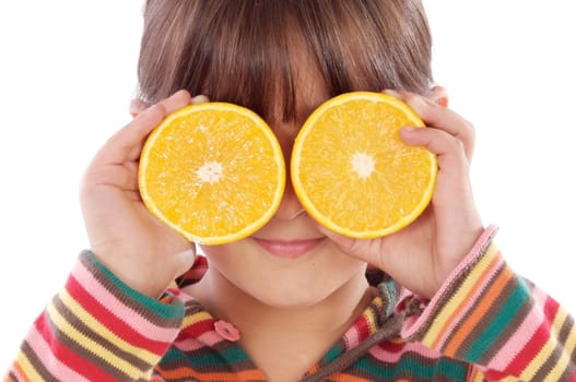 girl with oranges