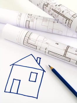 architectural sketch of house plan