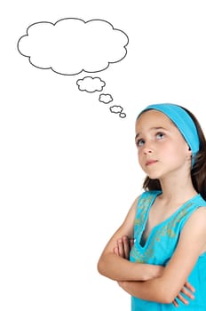 Adorable girl thinking