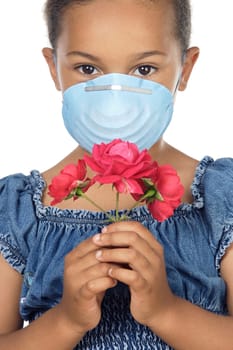 Girl with mask and flower