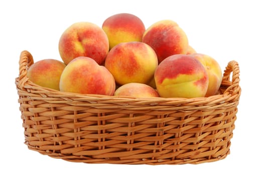 Basket full of fresh peaches