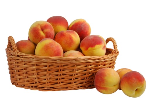 Basket full of fresh peaches