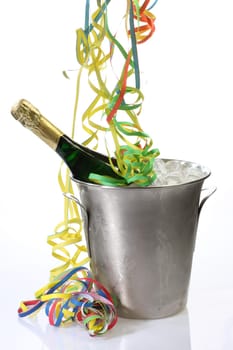 With champagne
