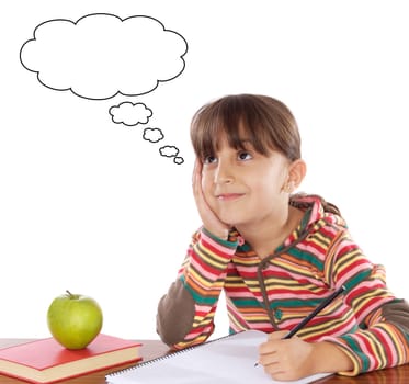 adorable girl studying