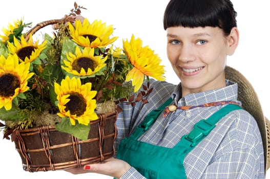 beautiful woman gardener