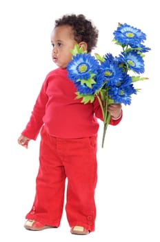 Baby with flowers