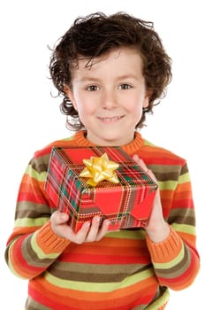Child with a gift box